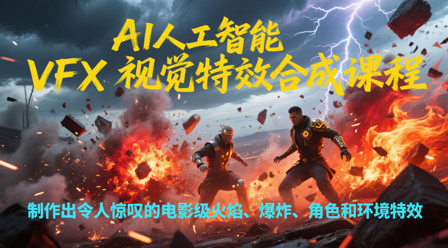 AI人工智能VFX视觉特效合成课程，制作出令人惊叹的电影级火焰、爆炸、角色和环境特效-网赚项目平台