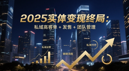 2025实体变现终局：私域高客单+发售+团队管理-网赚项目平台