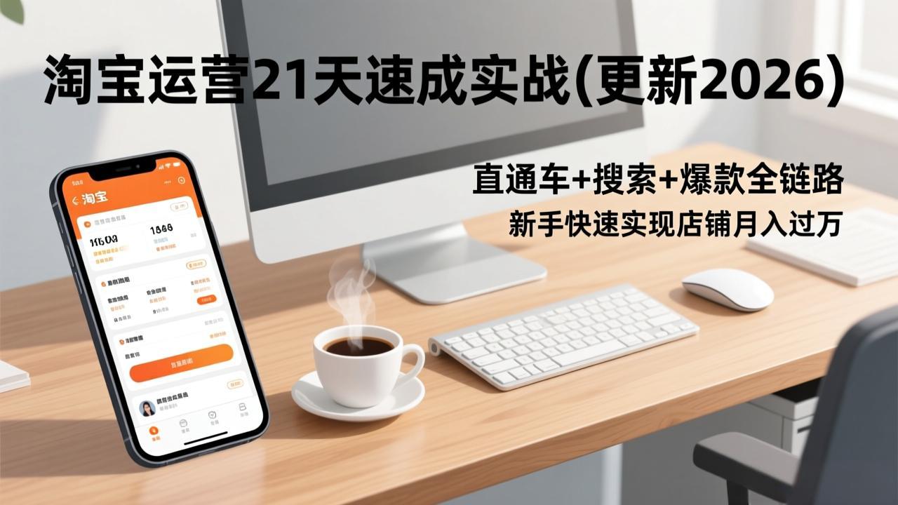 淘宝运营21天速成实战(更新2026-网赚项目平台