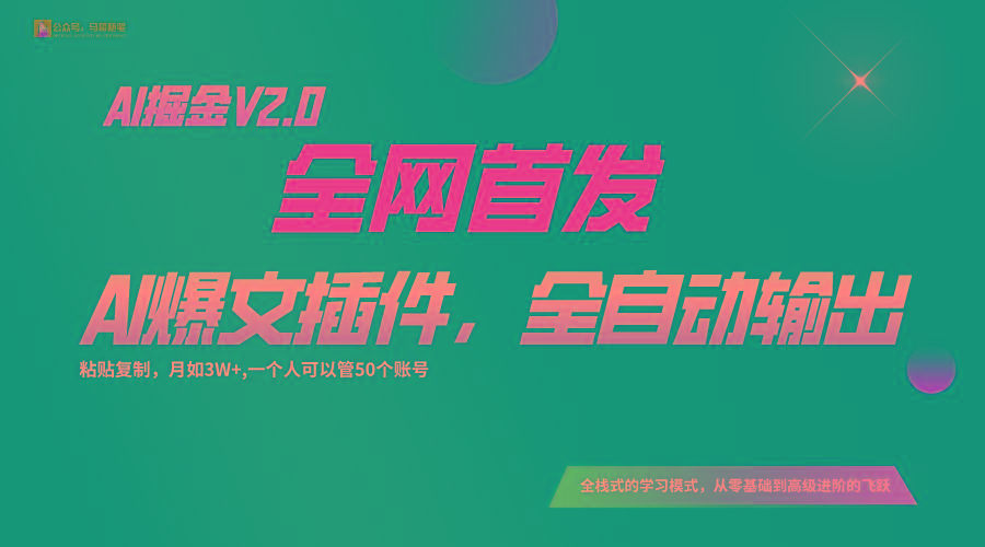 全网首发！通过一个插件让AI全自动输出爆文，粘贴复制矩阵操作，月入3W+-网赚项目平台