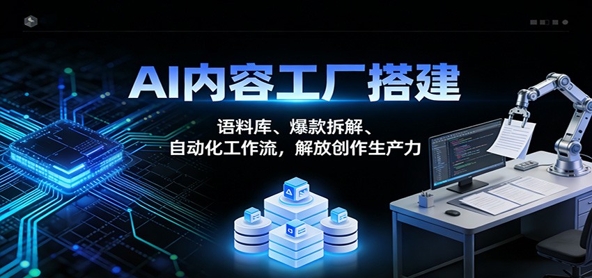 AI内容工厂搭建：语料库、爆款拆解、自动化工作流，解放创作生产力-网赚项目平台