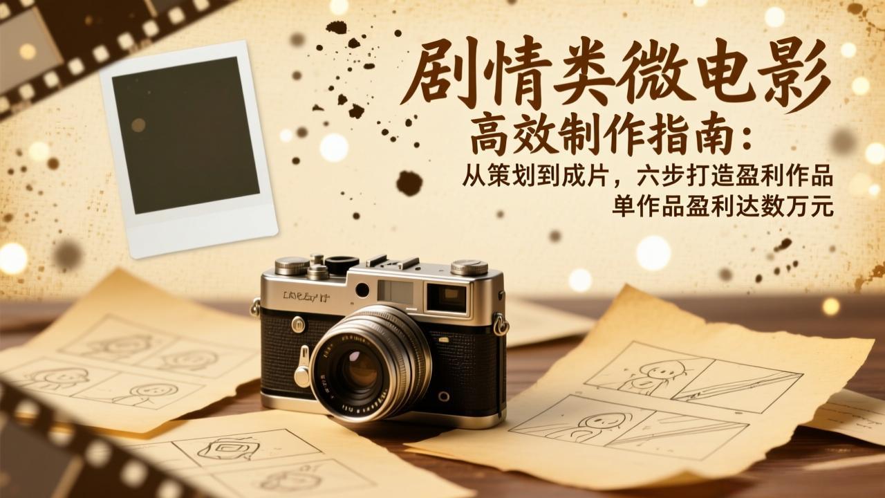 剧情类微电影高效制作指南：从策划到成片，六步打造盈利作品，单作品盈利达数万元-网赚项目平台