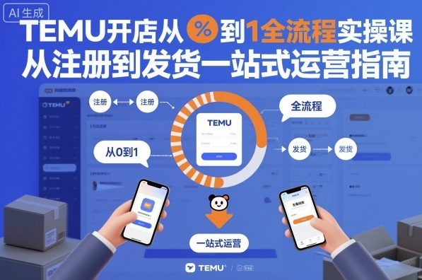 TEMU开店从0到1全流程实操课,从注册到发货一站式运营指南-网赚项目平台