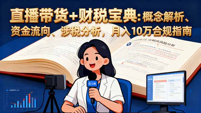 直播带货+财税宝典:概念解析、资金流向、涉税分析,月入10万合规指南-网赚项目平台