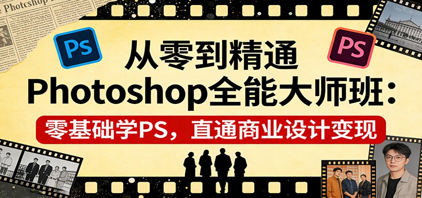 从零到精通Photoshop全能大师班：零基础学PS，直通商业设计变现-网赚项目平台
