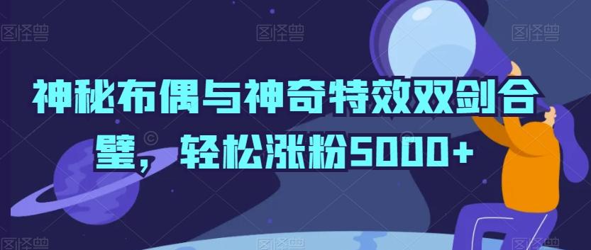 神秘布偶与神奇特效双剑合璧，轻松涨粉5000+【揭秘】-网赚项目平台