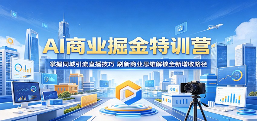 AI商业掘金特训营：掌握同城引流直播技巧，刷新商业思维解锁全新增收路径-网赚项目平台