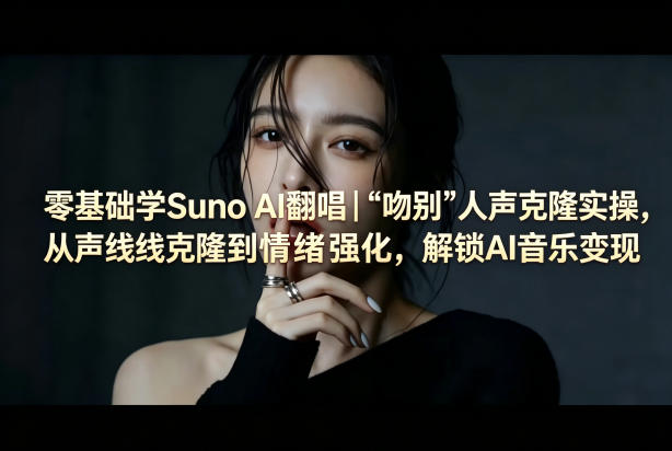 零基础学Suno AI翻唱｜《吻别》人声克隆实操，从声线克隆到情绪强化，解锁AI音乐变现-网赚项目平台