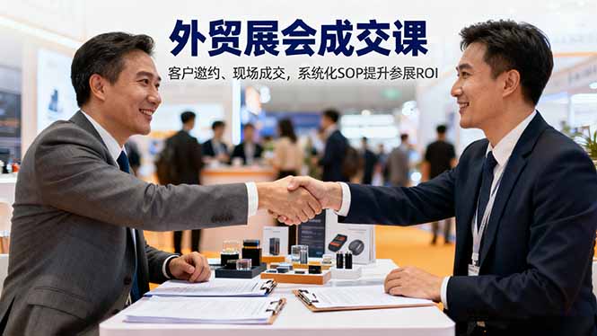 外贸展会成交课，含目标制定、客户邀约、现场成交，系统化SOP提升参展ROI-网赚项目平台