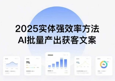 实体强效率方法：AI批量产出获客文案，2025年普通人拥抱AI，实现实体创收-网赚项目平台