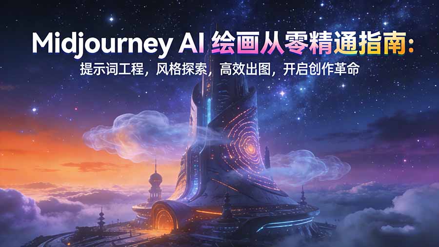 Midjourney AI绘画从零精通指南：提示词工程，风格探索，高效出图，开启创作革命-网赚项目平台