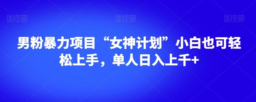 男粉暴力项目“女神计划”小白也可轻松上手，单人日入上千+【揭秘】-网赚项目平台
