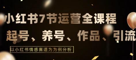 7节小红书运营实战全教程，结合最新情感赛道，打通小红书运营全流程【揭秘】-网赚项目平台