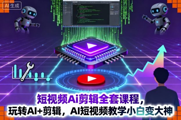 短视频Ai剪辑全套课程,玩转AI+剪辑,AI短视频教学小白变大神-网赚项目平台