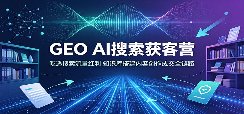 GEO AI搜索获客营：吃透搜索流量红利，知识库搭建内容创作成交全链路-网赚项目平台