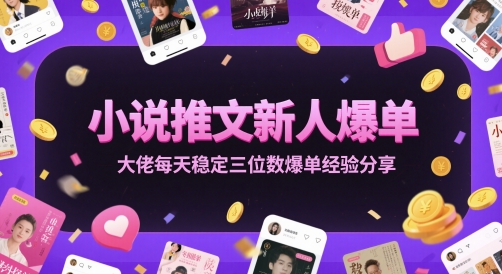 小说推文新人爆单大佬每天稳定三位数爆单经验分享-网赚项目平台