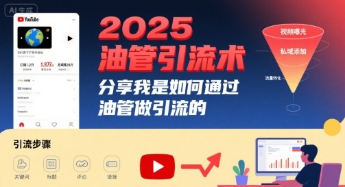 2025油管引流术，分享我是如何通过油管做引流的-网赚项目平台