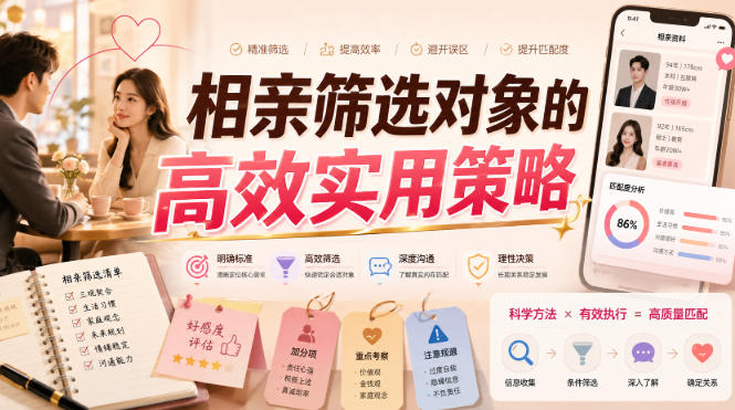 付费文章：相亲筛选对象的高效实用策略-网赚项目平台