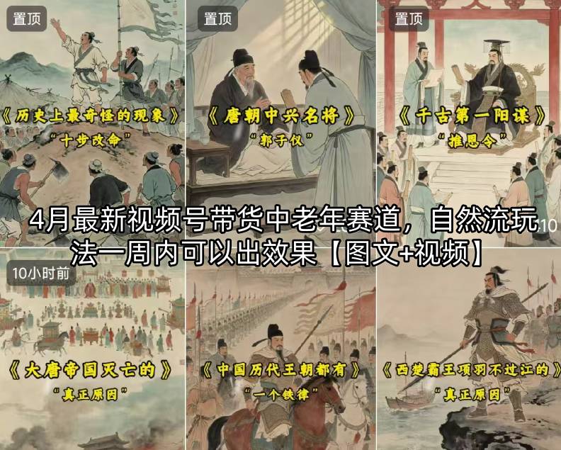 4月最新视频号带货中老年赛道，自然流玩法一周内可以出效果【图文+视频】-网赚项目平台