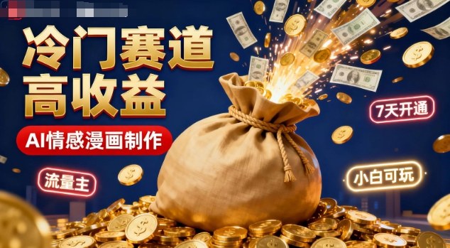 公众号冷门赛道,用AI做情感漫画,7天开通流量主,操作简单,小白可玩-网赚项目平台
