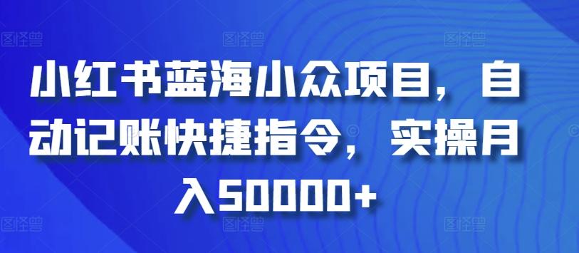 小红书蓝海小众项目，自动记账快捷指令，实操月入50000+【揭秘】-网赚项目平台