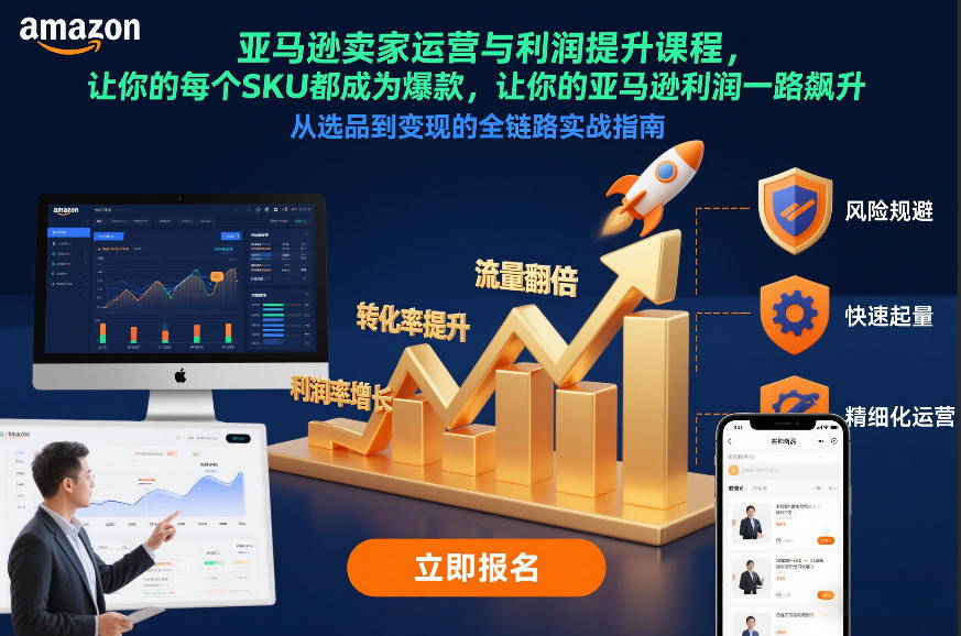 亚马逊卖家运营与利润提升课程，让你的每个SKU都成为爆款，让你的亚马逊利润一路飙升(更新26年3月)-网赚项目平台