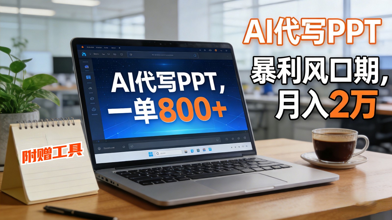 AI 代写做 PPT！一单狂赚 800+，风口期月入 2 万(工具 + 提示词直接送)-网赚项目平台