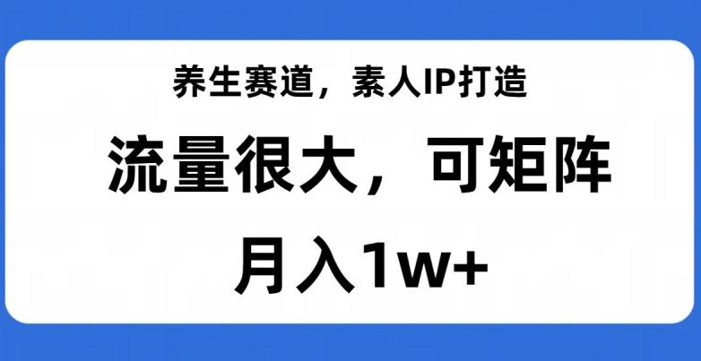 养生赛道，素人IP打造，流量很大，可矩阵，月入1w+【揭秘】-网赚项目平台