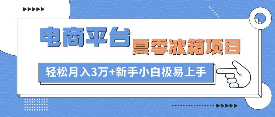 电商平台夏季冰箱项目，轻松月入3万+，新手小白极易上手-网赚项目平台