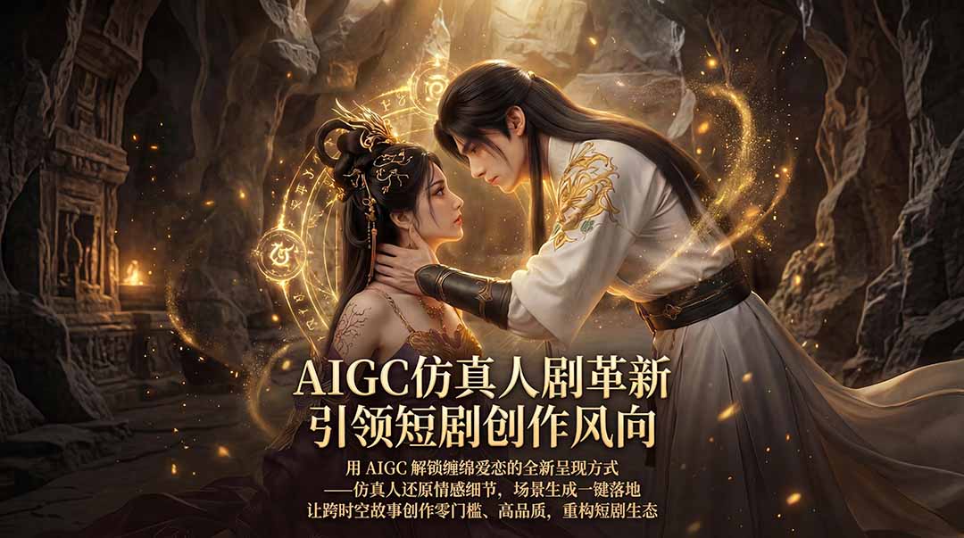 AIGC 仿真人短剧创作革新，解锁仙侠爱恋全新呈现，一键出高质场景，零门槛打造爆款剧集-网赚项目平台