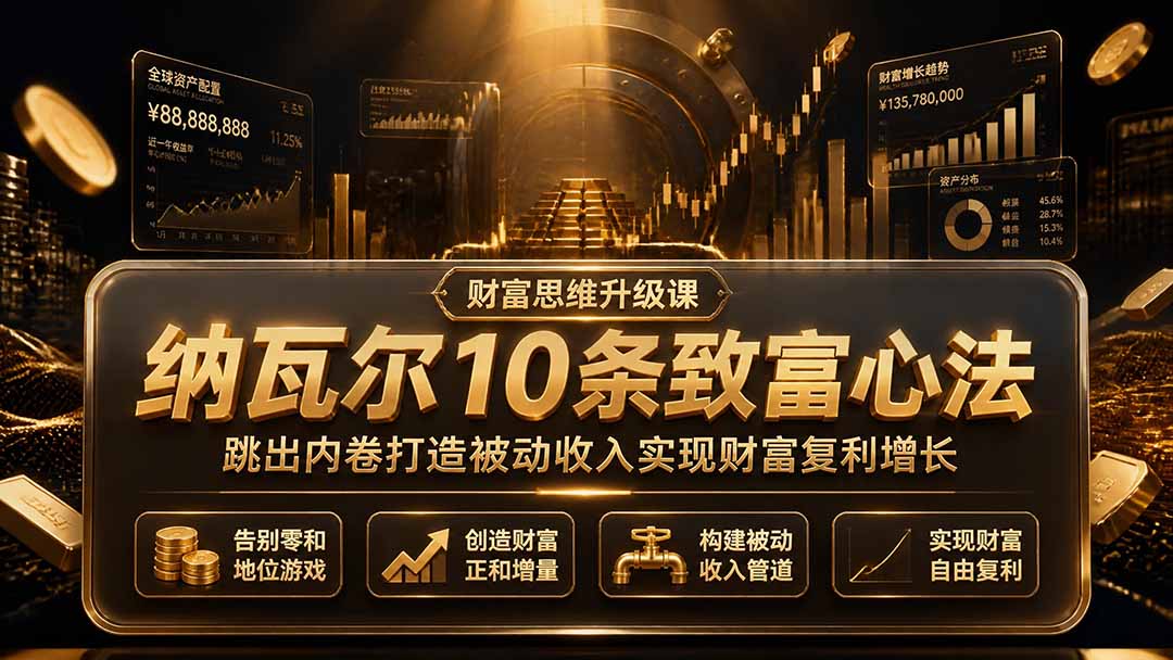 付费文章：纳瓦尔10条致富心法，跳出内卷打造被动收入实现财富复利增长-网赚项目平台