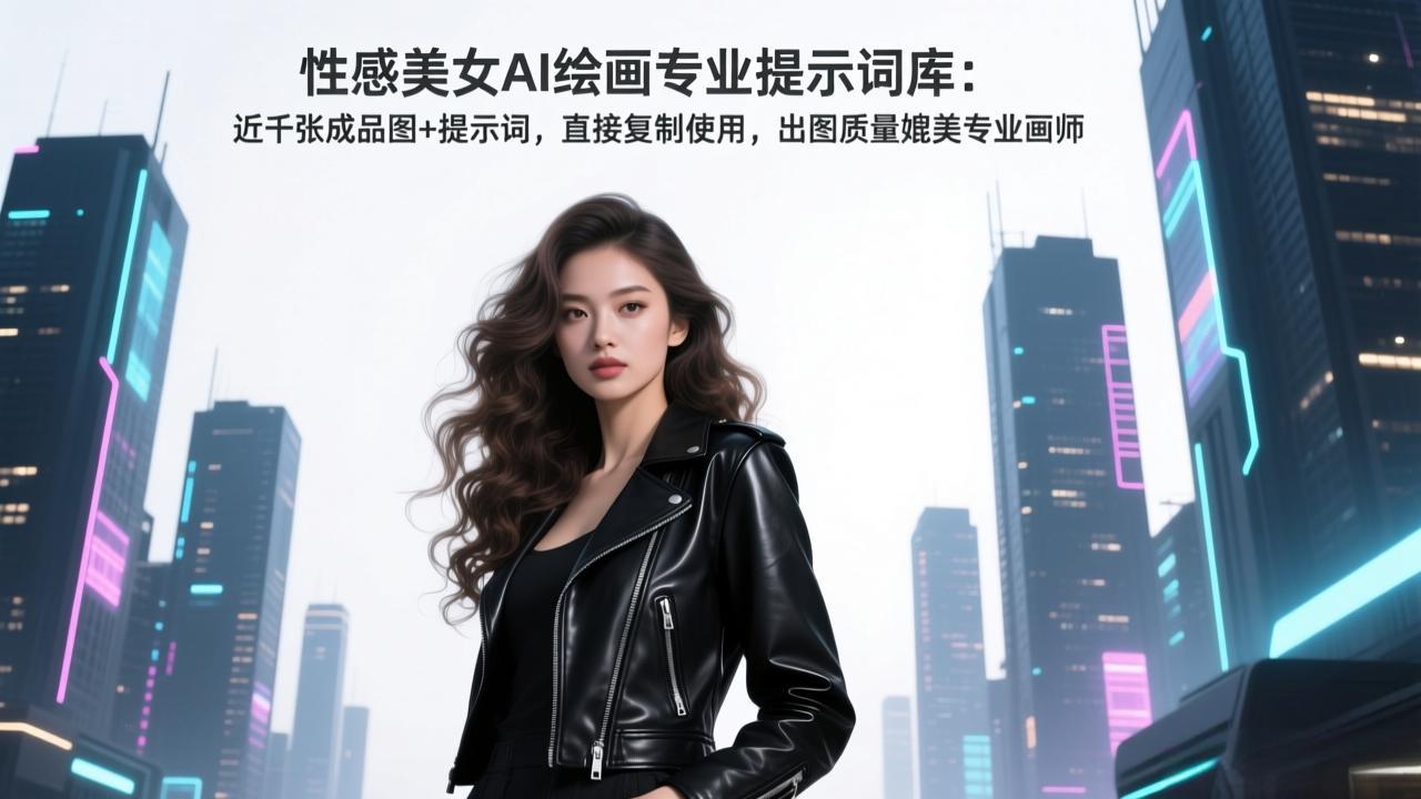 性感美女AI绘画专业提示词库:近千张成品图+提示词,直接复制使用,出图质量媲美专业画师-网赚项目平台