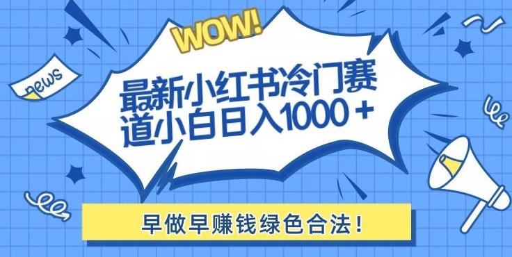 最新小红书冷门赛道日入1000+一部手机小白轻松-网赚项目平台