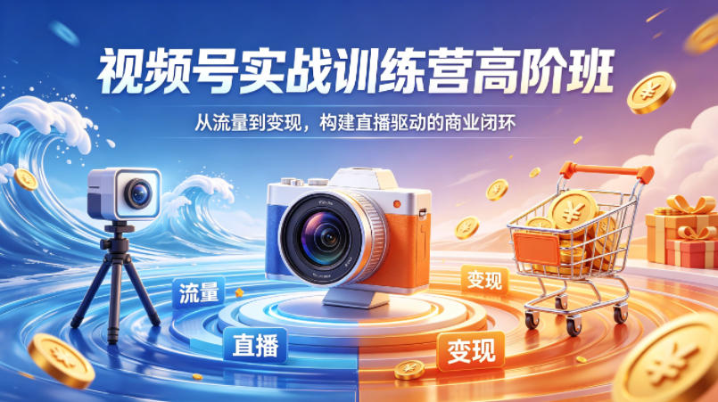 视频号实战训练营高阶班，从流量到变现，构建直播驱动的商业闭环(26年4月)-网赚项目平台