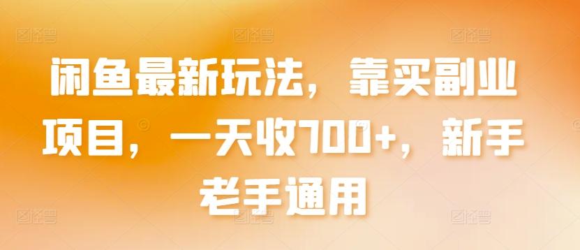 闲鱼最新玩法，靠买副业项目，一天收700+，新手老手通用【揭秘】-网赚项目平台