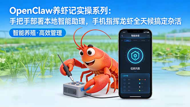 OpenClaw养虾记实操系列-更新：手把手部署本地智能助理，手机指挥龙虾全天候搞定杂活-网赚项目平台