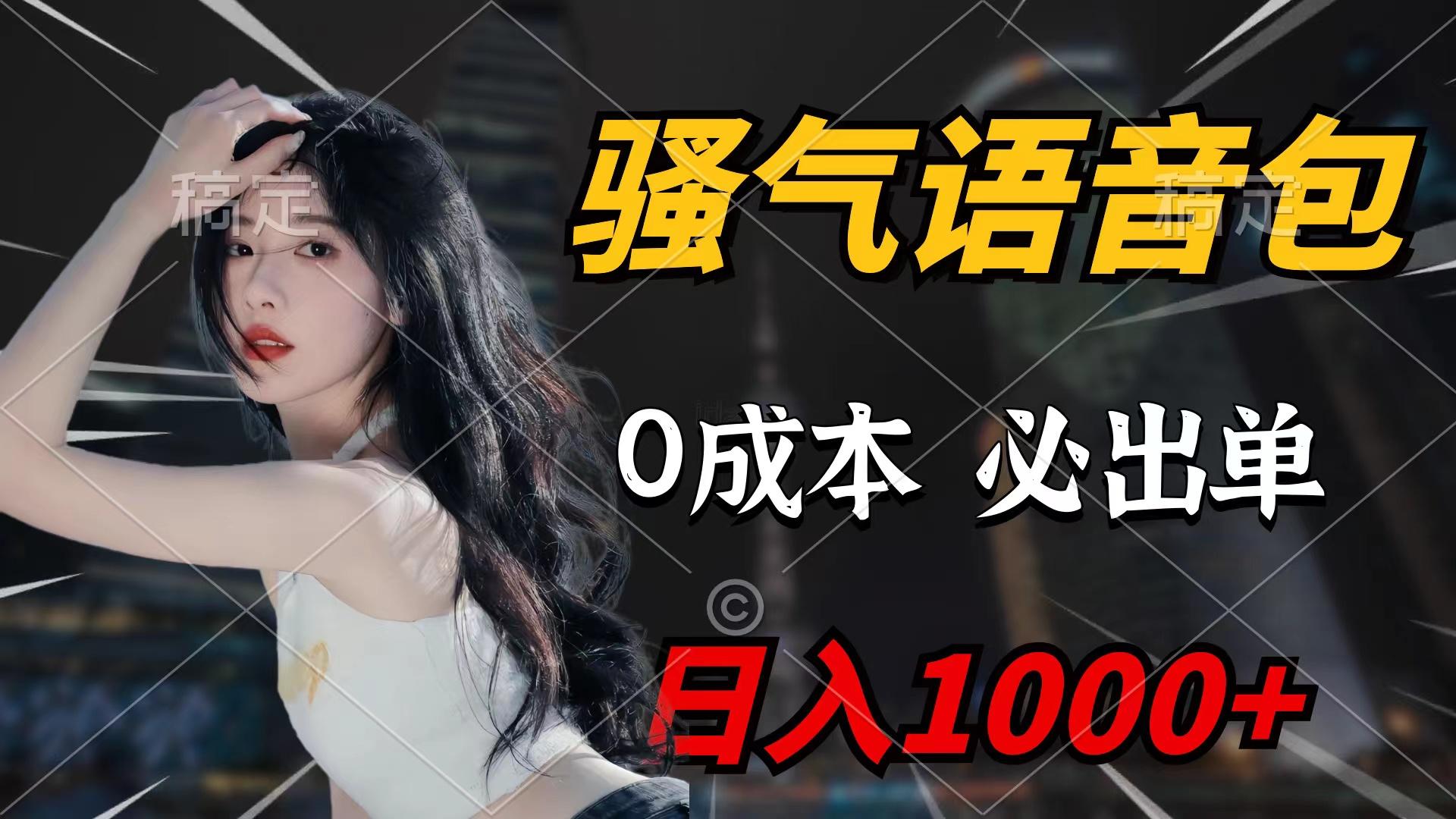 (9517期)骚气语音包，0成本一天1000+闭着眼也能出单-网赚项目平台