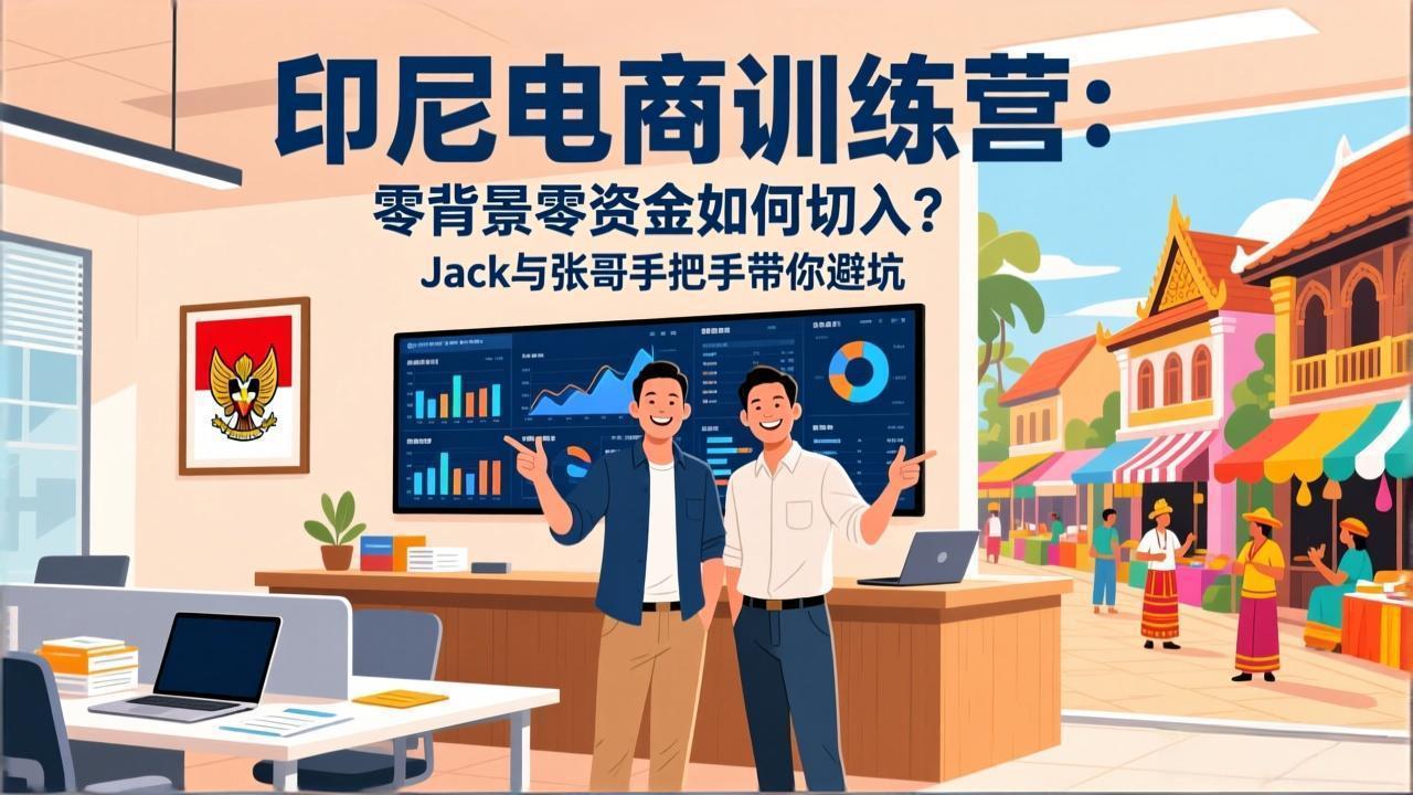 印尼电商训练营：零背景零资金如何切入？Jack与张哥手把手带你避坑-网赚项目平台