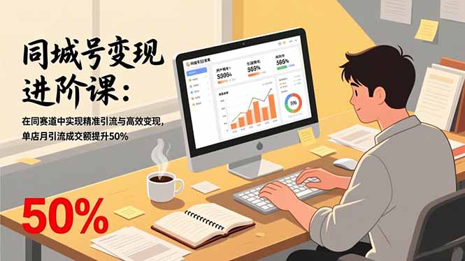 同城号变现进阶课：在同城赛道中实现精准引流与高效变现，单店月引流成交额提升50%-网赚项目平台