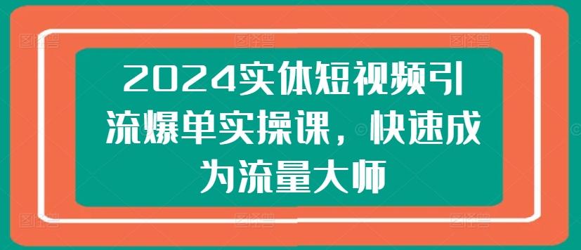 2024实体短视频引流爆单实操课，快速成为流量大师-网赚项目平台