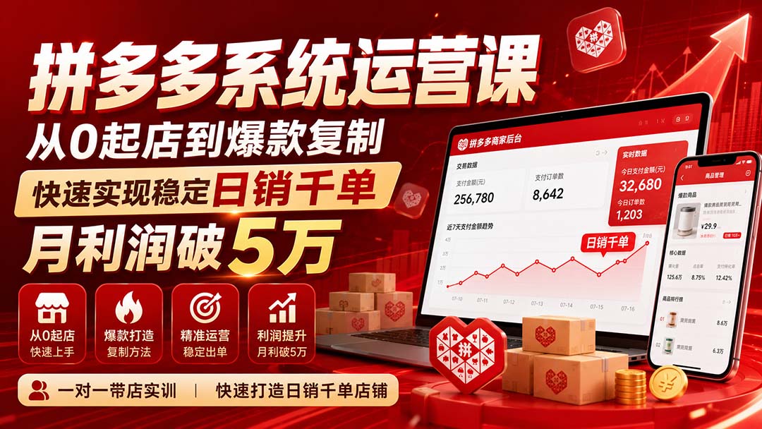 拼多多系统运营课-无水印(更新9月-网赚项目平台