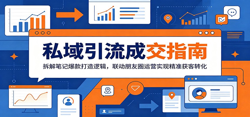 私域引流成交指南：拆解笔记爆款打造逻辑，联动朋友圈运营实现精准获客转化-网赚项目平台