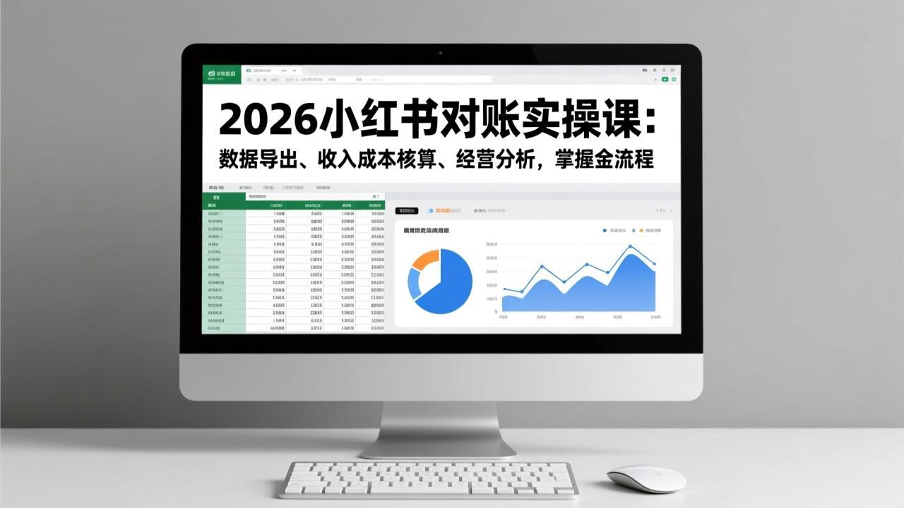 2026小红书对账实操课：数据导出、收入成本核算、经营分析，掌握全流程-网赚项目平台