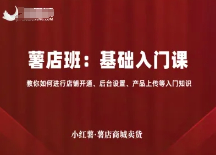 小红薯薯店商城卖货，基础入门课，教你如何进行店铺开通、后台设置、产品上传等入门知识-网赚项目平台