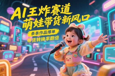 AI王炸赛道，萌娃带货新风口，条条作品爆单，带货转换率翻倍，核心逻辑拆解-网赚项目平台