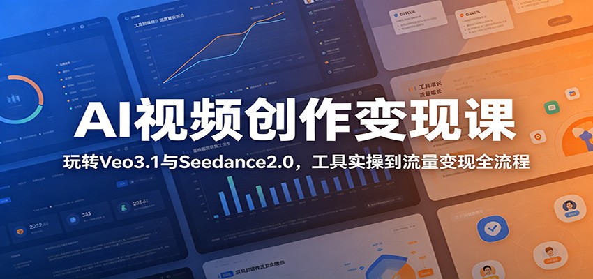 AI视频创作变现课：玩转Veo3.1与Seedance2.0，工具实操到流量变现全流程-网赚项目平台