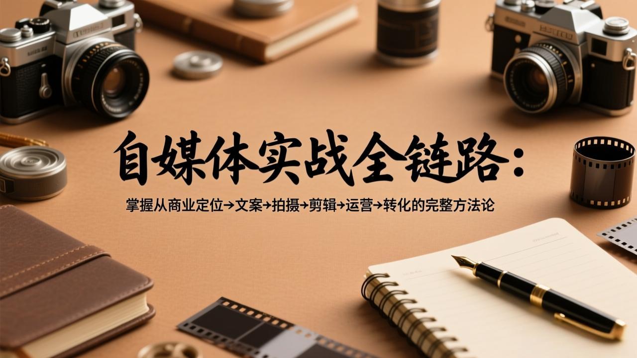 自媒体实战全链路：掌握从商业定位→文案→拍摄→剪辑→运营→转化的完整方法论-网赚项目平台