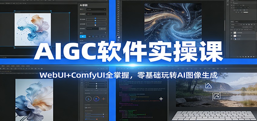 AIGC软件实操课：WebUI+ComfyUI全掌握，零基础玩转AI图像生成-网赚项目平台