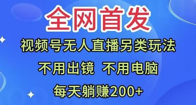 全网首发：视频号无人直播另类玩法，无需电脑，每天躺赚200+-网赚项目平台