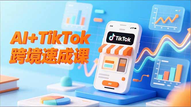 AI+TikTok跨境速成课,智能翻译、店铺定位、流程拆解,7天高效上线运营-网赚项目平台